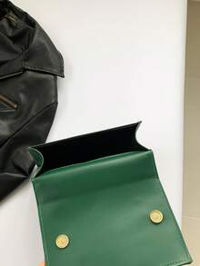 Fashionable Leisure Small Shoulder Bag For Women, New All-Match Chain Crossbody Bag, Stylish Pu Flap Shoulder Bag - Green - View 9