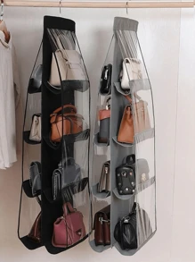 1 pezzo Organizer per borse a 6/8 scomparti, salvaspazio, organizer multistrato da appendere per armadi e guardaroba, porta borse, accessori per la scuola, decorazione per la stanza, per studenti universitari