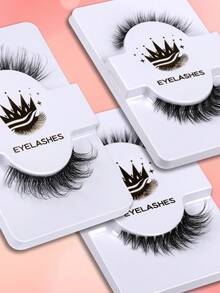 3款式9對混合手工假睫毛,自然、3d、十字、修長,柔軟不刺激,適合日常彩妝,超高性價比