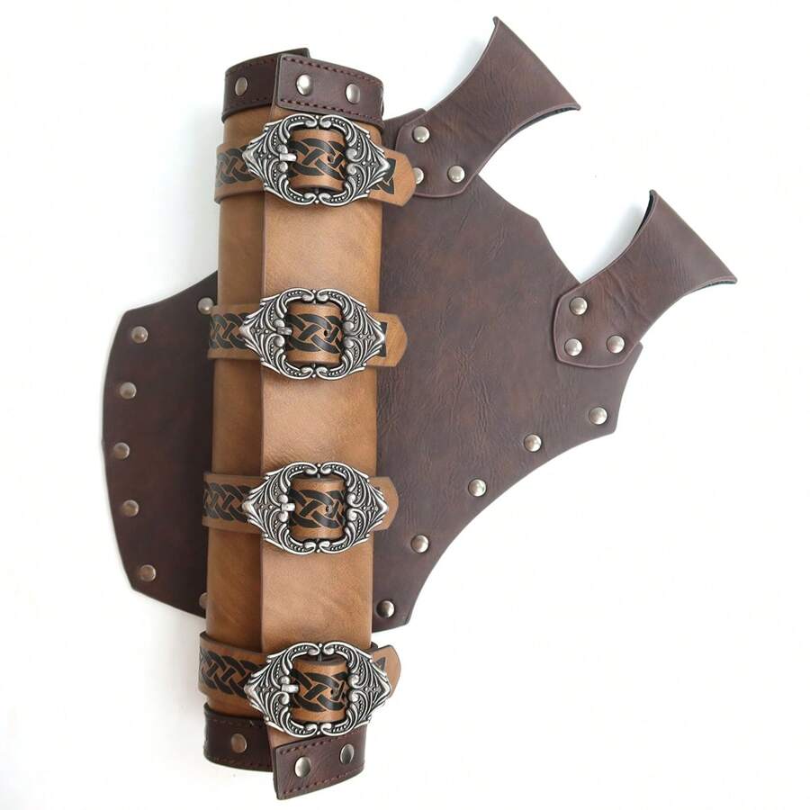 Medieval Knight Pu Leather Viking Sword Sheath For Renaissance Period, Cosplay/ Antique Accessory - Brown - View 1