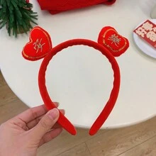 1 件風復古可愛裝飾毛絨 3d 女式髮帶髮飾 - 彩色 - 查看 13