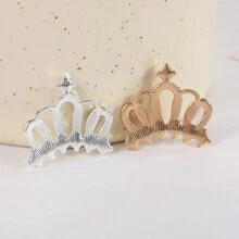 10Pcs 0.98x0.95in/ 2.49x2.41cm Rhinestone Decor Crown Design Charms, Craft Accessories DIY Handmade Party Jewelry Craft Embellishments - Multicolor - View 4