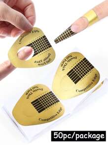 50pcs Nail Art UV Gel Tips Extension Builder Form Acrylic French Nails Tips Extension Stencil Guide Stickers For Manicure Tools,Nail Supplies,Nail Tools,Nail Art Tools,Back To School,Nails,Nail Tools For Press On Nails