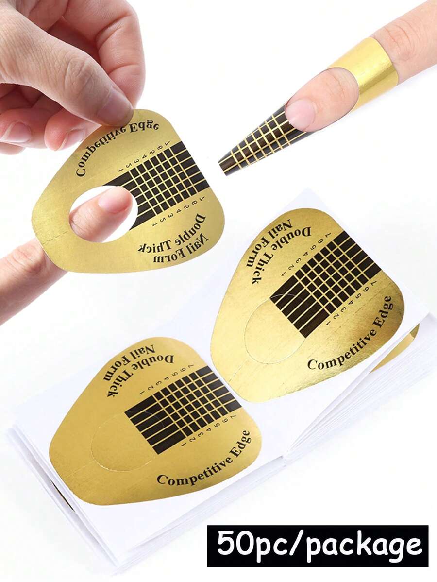 50pcs Nail Art UV Gel Tips Extension Builder Form Acrylic French Nails Tips Extension Stencil Guide Stickers For Manicure Tools,Nail Supplies,Nail Tools,Nail Art Tools,Back To School,Nails,Nail Tools For Press On Nails