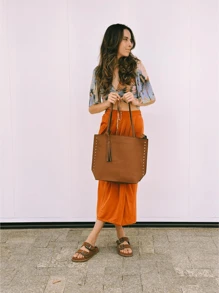 Women Shoulder Bags - 駝色 - 查看 3