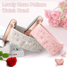 Unbeinst 1pc 20mm Embossed Rose Silicone Watch Band, Waterproof Sports Band For Women, Compatible With Samsung Galaxy Watch 6/5/4 (40mm 44mm) /Galaxy Watch 5 Pro (45mm) /Galaxy Active 2 /Galaxy Watch 3