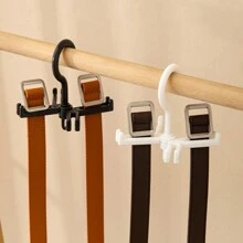 1 pièce Crochet de rangement multifonctionnel noir et blanc pour ceinture, cravate, foulard, pantalon, avec un design pliable