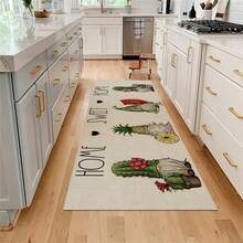 1入組水晶絨地毯,適用於客廳,廚房,門口,防滑,防污,可水洗 - 米色 - 查看 4