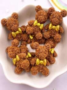 8个随机混合树脂可爱彩色玫瑰熊卡通蝴蝶结平底石摆件剪贴簿DIY蝴蝶结装饰情人节婚礼配件工艺品情人节夏季学校 - 彩色 - 查看 7