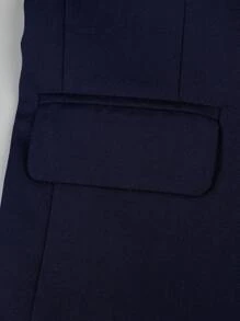 4pcs Young Boy Formal Suit Set, Including Jacket, Vest, Pants And Bow Tie, For Autumn/Winter - Navy Blue - View 10