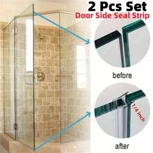 2pcs H-Shaped Bottom Seal And Side Seal For Frameless Shower Door, 5 Segments Installation Pattern, Fits 3/8" And 1/4" (19.68"X2) Glass, Prevent Leakage And Form A Waterproof Barrier - 2 Pieces 1/4 Inch Glass Door Side Seals - View 11