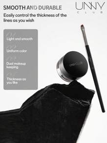 unny club 1pc Gel Eyeliner, With No  Pencil Brush, Waterproof Long Lasting Cream Eyeliner Gel, High-Intensity Pigments Smudge-Proof Eye Liner Eyebrow Makeup, Water-Resistant - 04巧克力棕 - 查看 5