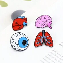 1個漫畫器官時尚合金胸針，掉油工藝，適用於醫生和護士服裝裝飾 - 彩色 - 查看 3