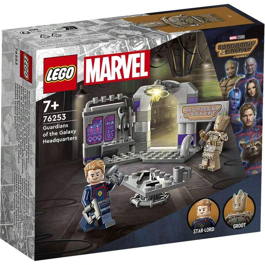 LEGO 76523 Marvel Base de los Guardianes de la Galaxia 3 con Mini Figuras de Groot y Star-Lord, Juguete de Superhéroes para Construir para Niños y Niñas de 7+ Años - Multicolor - Ver 1