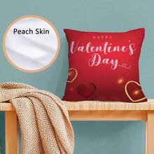1pc Valentine's Day Red Pattern Printed Pillowcase, Home Decorative Pillow Cover For Sofa Cushion. (Pillow Inner Not Included) - Multicolor - View 4