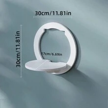 Multi-Functional Wall-Mounted Storage Rack, No Need To Drill, For Tv Box, Socket, Bed Head, Living Room, Bathroom Storage - White - View 2