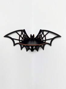 新設計的木製黑色蝙蝠形狀的直角中空創意風格收納架裝飾品牆飾 - 黑色 - 查看 7