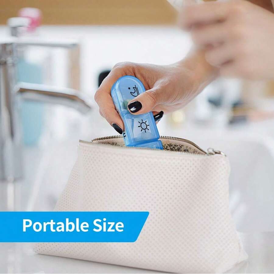 Weekly Pill Organizer 3 Times A Day, Compact Pill Box 7 Day With Roomy Pill Case And Sturdy