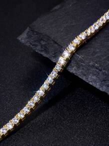 1 件闪耀 3 毫米锆石网球手链女士 S925 纯银迷人情人节精美女士珠宝礼物