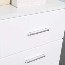 kleankin Meuble sur pied Colonne Bas de Salle de Bain Placard Porte avec étagère tiroir Coulissant en Bois Blanc - Blanc - Voir 4