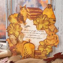 20 Sheets Vintage Coffee-Stained & Gold Foil Detail Scrapbooking Sticker Pack - Multicolor - View 10