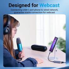 Bộ Chuyển Đổi USB C Sang RJ45 Gigabit Ethernet Thunderbolt 3 Tương Thích 10/100/1000Mbps Cho Máy Tính Laptop, Điện Thoại Máy Tính Bảng - Xám - Xem 6