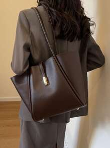 女士大容量手提包，单肩背，大号，适合秋冬季节