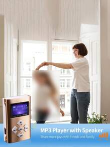 Pancoat 屏幕顯示鋁合金外殼運動迷你mp3播放器,帶tf卡插槽 - 金色 - 查看 2