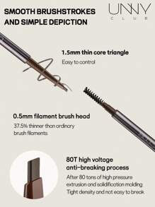 unny club Dual-Sided EyeBrow Pencil, 1.5mm Fine Tip, Shapes, Defines, Fills Brow Makeup, With Brush, Long-Lasting, Waterproof And Sweatproof