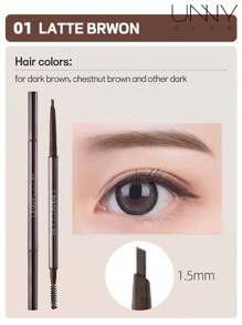 unny club Dual-Sided EyeBrow Pencil, 1.5mm Fine Tip, Shapes, Defines, Fills Brow Makeup, With Brush, Long-Lasting, Waterproof And Sweatproof