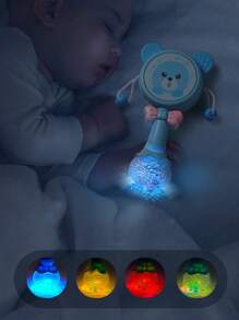 عجلة الأسنان على شكل دب للرضع الجدد 1قطعة بجرس وألعاب صوتية , لون عشوائي - الأزرق - مشاهدة 5