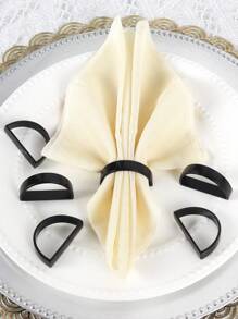 1 Pieza Anillo De Servilleta Clásico Con Forma De 'd' Y Aleación De Zinc Mate Negro Para Decoración De Mesa De Cocina, Comedor, Eventos, Reuniones, Hoteles, Granjas, Festivales, Bodas, Fiestas