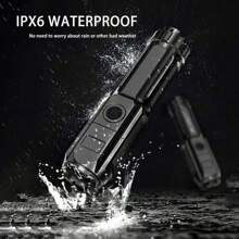 1pc Led Strong Light Telescopic Focusing Flashlight, Outdoor Camping & Hiking Waterproof Usb Rechargeable - Black - View 9
