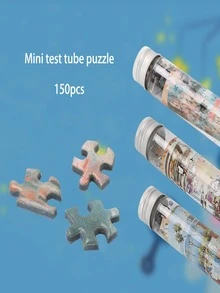 1個迷你試管拼圖玩具,150塊紙質拼圖,適合成人使用,壓力緩解玩具,卡通角色和風景主題拼圖,創意便攜,適用於14歲以上人士的生日禮物 - 獨角獸 - 查看 10