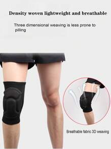 2 件装男女舞蹈护膝、轮滑护膝、跪地保护护膝、排球护膝、篮球护膝、足球护膝、海绵护膝 - 黑色 - 查看 3