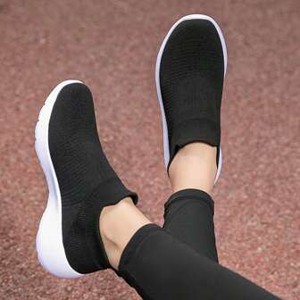 New Women Casual Sports Shoes, Breathable Upper, Comfortable And Wear-Resistant Sole, Simple Solid Color Design, Versatile And Fashionable