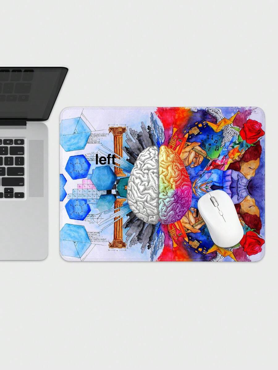 1pc Lock-Edge Soft Cloth Surface Desktop Rubber Mouse Pad For Office, Waterproof And Antifouling - Multicolor - View 1