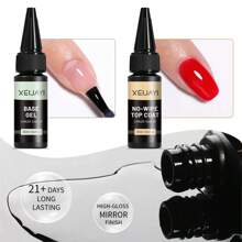 XEIJAYI 2 件裝 30 毫升 B 塗層 Uv 凝膠指甲油美甲浸泡混合清漆持久指甲凝膠 - 無色 - 查看 4