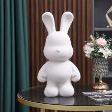 23/33CM Graffiti Fluid Bear Rabbits Piggy Bank DIY White Body Ornament Bunny Model Desktop Decoration Painting Doll Sculpture Crafts