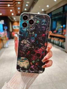 Cool Skull Design Phone Case Compatible With IPhone 14 Pro Max, Anti-Drop, Compatible With 13/12 - Multicolor - View 1