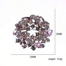 1 件奢华紫色九重葛花环胸针，镶有水钻，是日常佩戴、节日、婚礼、派对的优雅配饰
