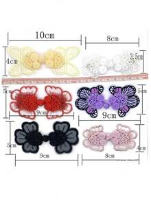 5 Piezas Accesorio Multiusos Para El Vestuario Tradicional Chino Hanfu, Bordado O Encaje Retro, Cinta De Organza, Moño - Rosa vieja - Ver 10