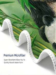 1pc Fashionable Panda Pattern Printed Beach Towel/Bath Towel - Multicolor - View 3