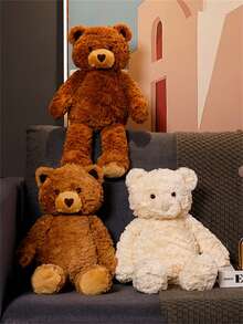 可愛的泰迪熊毛絨玩具,超可愛睡枕,送給女朋友的情人節和新年禮物 - 棕色 - 查看 4