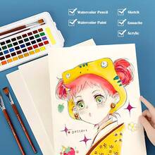 60 Sheets A4 Watercolor Paper, 300gsm, Watercolor Pad, Watercolor Paper Pad, Watercolor Paper Card - White - View 6