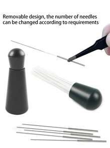 1入組咖啡攪拌棒/分散工具,304不銹鋼針式咖啡攪拌棒、分散器,配有塑膠架(黑色) - 黑色 - 查看 5