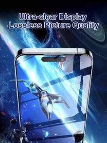 1入組全屏邊緣高清耐高壓鋼化玻璃屏幕保護器，適用於iPhone 15/15 Plus/15 Pro/15 Pro Max，具有高抗刮傷性、防爆特性，在邊緣承受高達45kg的壓力，整個系列手機配備統一的防塵設計，高透明度材料能恢復手機屏幕原有品質，具有抗眩光、防指紋和耐磨損功能，與iPhone X-15系列兼容。 - 彩色 - 查看 3