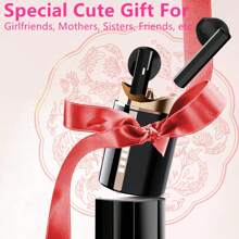 1入組白色特殊唇膏設計無線耳塞可愛口紅無線耳機48小時播放時間耳塞ipx4防水符合人體工學唇膏式耳機充電盒和電源顯示立體聲低音耳機,適用於運動跑步愛好者可愛的口紅耳機,是送女友,媽媽,姐妹,朋友的漂亮禮物 - 白色 - 查看 10