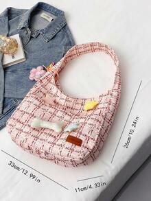 2024 New Large-Capacity Versatile Commuter Ins Bag Female Forest Department Girl Shoulder Bag Bag Dumpling Bag Student Class Bag - Pink - View 2