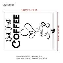 1pc Black Coffee Cup Wall Sticker, Removable Pvc Material Wall Sticker, Suitable For Living Room Cafe Wall Sticker, 11.8 Inches X 15.7 Inches - Black - View 5